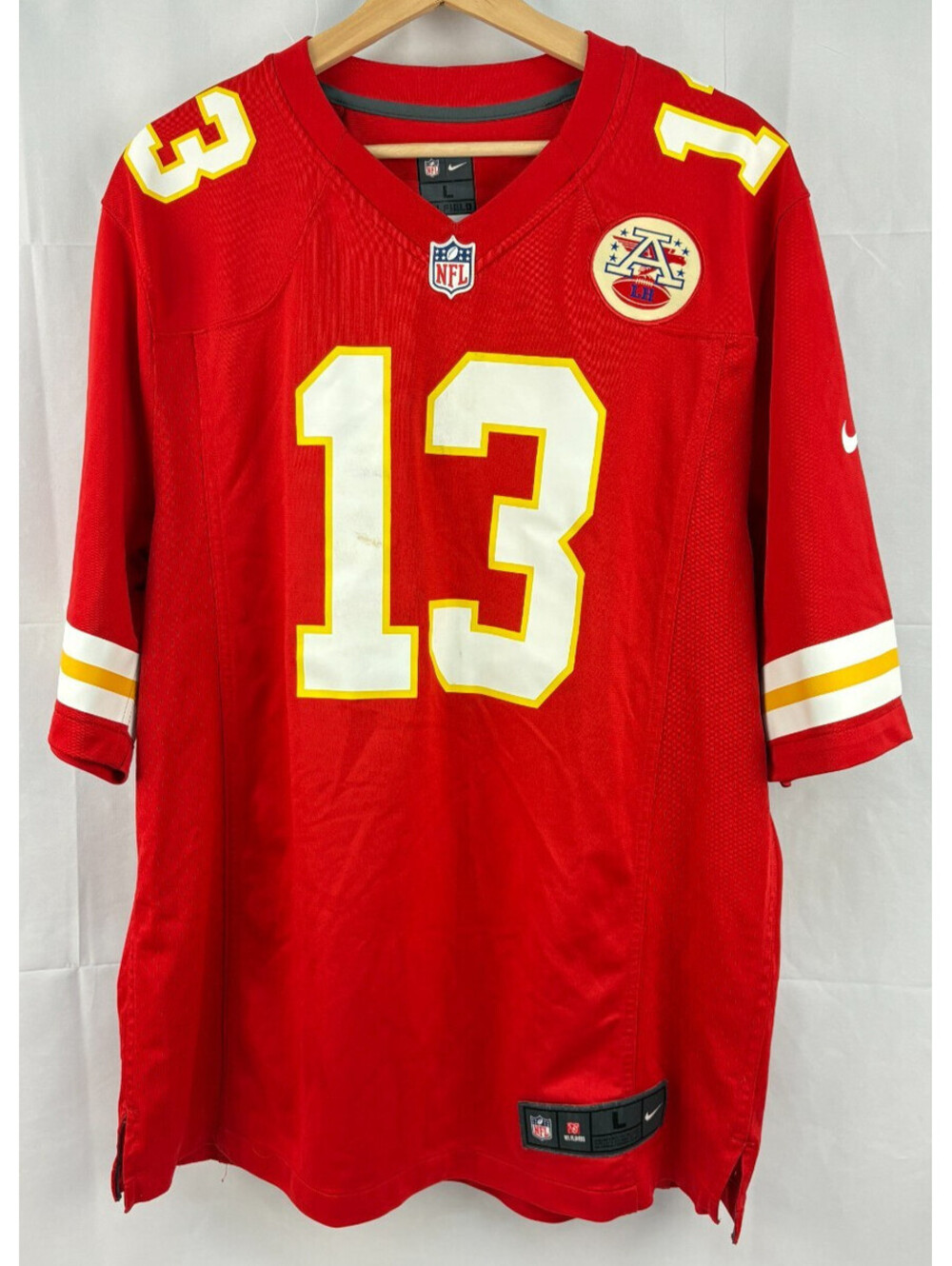 Nike NFL Kansas City Chiefs De Anthony Tomas #13 Red Men's L Game Jersey